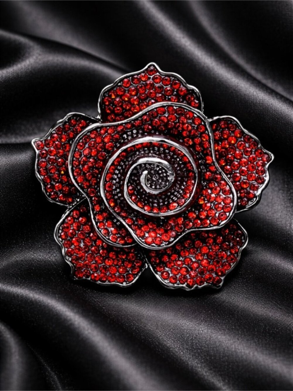 Red Rose Crystal Brooch - Picture 6 of 6
